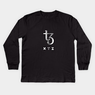 Tezos (XTZ) Crypto Logo Kids Long Sleeve T-Shirt